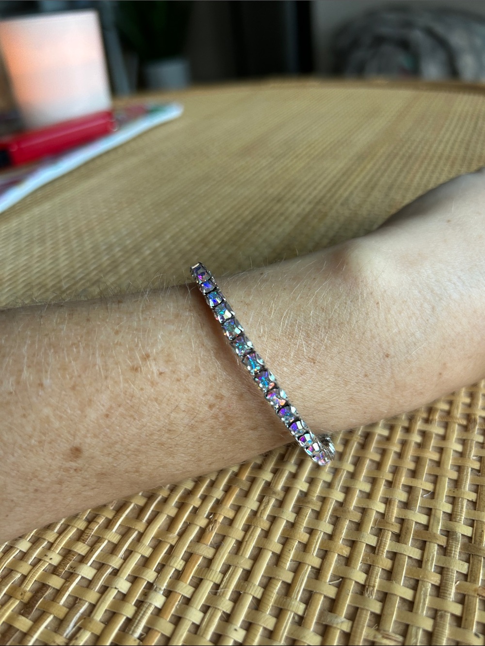 Touchstone Crystal by Swarovski stretch bracelet Crystal Aurore Boreale